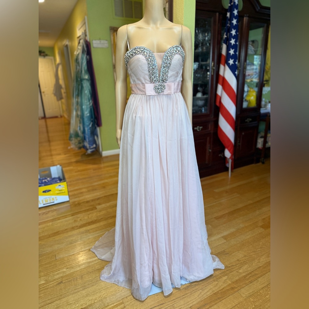 Sherri Hill Pink Chiffon Gown